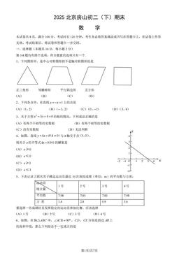 2025北京房山初二（下）期末数学-试题