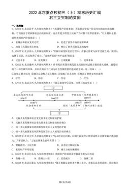 2022北京重点校初三（上）期末历史汇编：君主立宪制的英国-答案