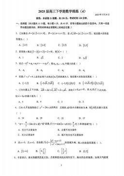 2025北京人大附中高三（下）统练四数学-试题