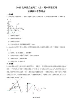 2025北京重点校高二（上）期中物理汇编：机械振动章节综合-答案