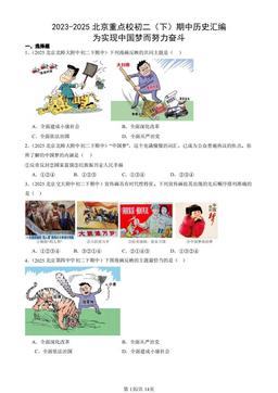 2023-2025北京重点校初二（下）期中历史汇编：为实现中国梦而努力奋斗-答案
