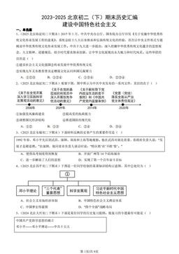 2023-2025北京初二（下）期末历史汇编：建设中国特色社会主义-答案