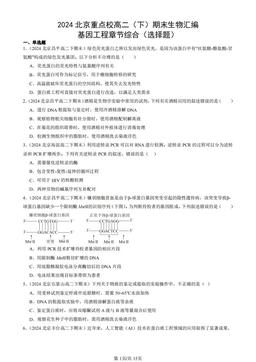 2024北京重点校高二（下）期末生物汇编：基因工程章节综合（选择题）-答案
