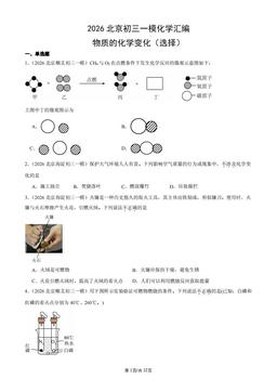 2026北京初三一模化学汇编：物质的化学变化（选择）-答案