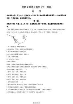2025北京通州高二（下）期末物理（教师版）-答案
