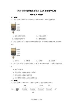 2023-2025北京重点校初三（上）期中化学汇编：碳单质的多样性-答案