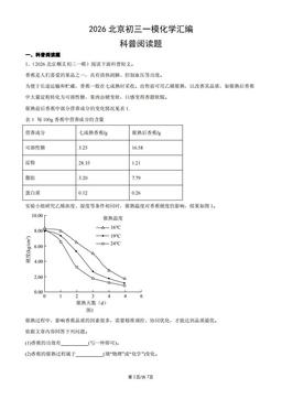 2026北京初三一模化学汇编：科普阅读题-答案