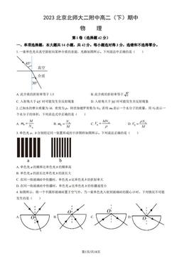 2023北京北师大二附中高二（下）期中物理（教师版）-答案