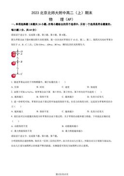 2023北京北师大附中高二（上）期末物理（AP）（教师版）-答案