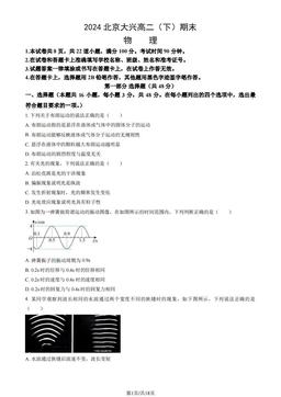 2024北京大兴高二（下）期末物理（教师版）-答案