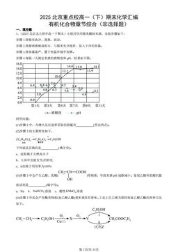 2025北京重点校高一（下）期末化学汇编：有机化合物章节综合（非选择题）-答案