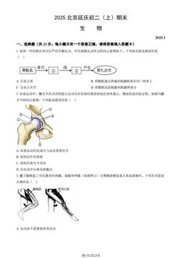 2025北京延庆初二（上）期末生物（教师版）-答案