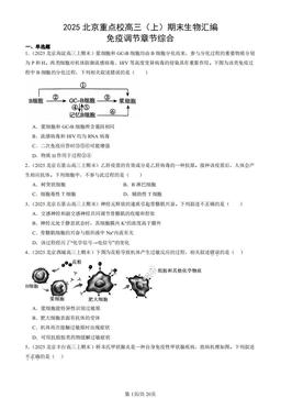 2025北京重点校高三（上）期末生物汇编：免疫调节章节综合-答案