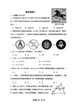 2026北京北师大附中初三（下）统练七数学-试题