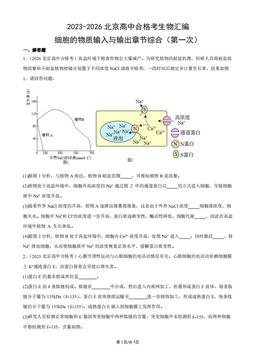 2023-2026北京高中合格考生物汇编：细胞的物质输入与输出章节综合（第一次）-答案