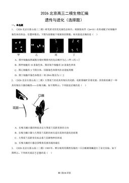 2026北京高三二模生物汇编：遗传与进化（选择题）-答案