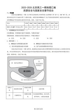 2023-2025北京高三一模地理汇编：资源安全与国家安全章节综合-答案