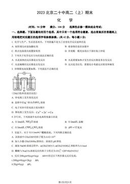 2023北京二十中高二（上）期末化学（教师版）-答案
