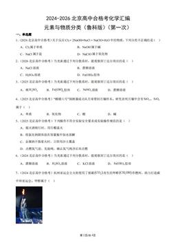 2024-2026北京高中合格考化学汇编：元素与物质分类（鲁科版）（第一次）-答案