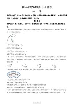 2026北京东城高二（上）期末物理（教师版）-答案