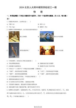2024北京人大附中朝阳学校初三一模物理（教师版）-答案