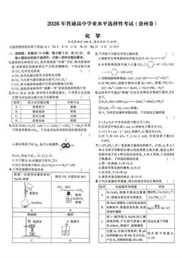 2026贵州高考真题化学-答案