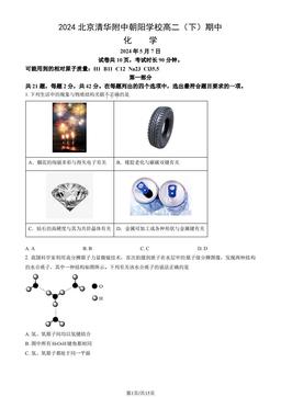 2024北京清华附中朝阳学校高二（下）期中化学（教师版）-答案