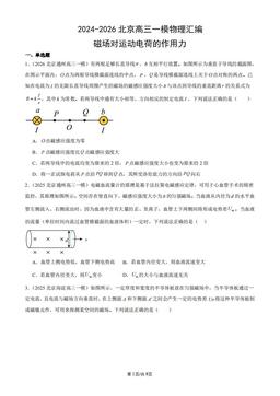 2024-2026北京高三一模物理汇编：磁场对运动电荷的作用力-答案