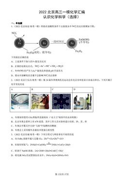2022北京高三一模化学汇编：认识化学科学（选择）-答案