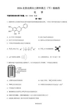2026北京北师大二附中高三（下）统练四化学（教师版）-答案