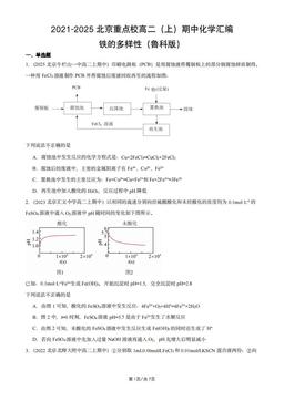 2021-2025北京重点校高二（上）期中化学汇编：铁的多样性（鲁科版）-答案