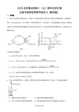 2025北京重点校高一（上）期中化学汇编：元素与物质世界章节综合9（鲁科版）-答案