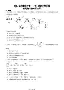 2024北京重点校高一（下）期末化学汇编：烃的衍生物章节综合-答案