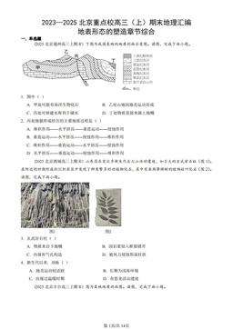 2023—2025北京重点校高三（上）期末地理汇编：地表形态的塑造章节综合-答案