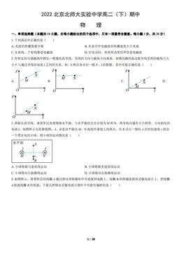 2022北京北师大实验中学高二（下）期中物理（教师版）-答案