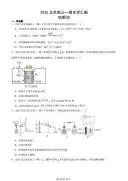 2025北京高三一模化学汇编：电解池-答案