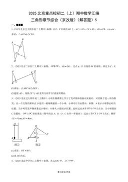 2025北京重点校初二（上）期中数学汇编：三角形章节综合（京改版）（解答题）5-答案