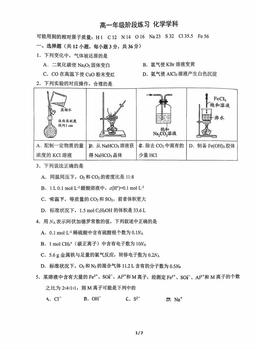 2025北京首都师大附中高一12月月考化学-答案