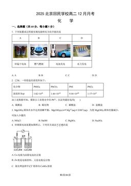 2025北京回民学校高二12月月考化学-答案