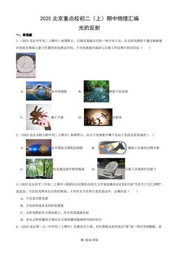 2025北京重点校初二（上）期中物理汇编：光的反射-答案