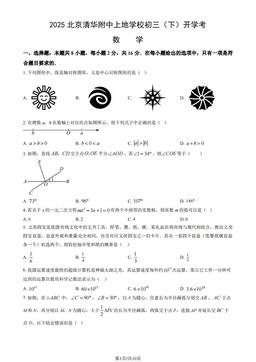 2025北京清华附中上地学校初三（下）开学考数学（教师版）-答案