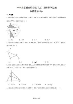 2026北京重点校初三（上）期末数学汇编：旋转章节综合-答案