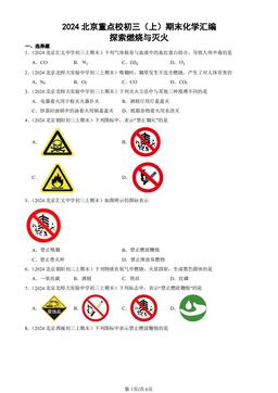 2024北京重点校初三（上）期末化学汇编：探索燃烧与灭火-答案