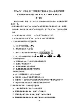 2025北京陈经纶中学高三（下）开学考化学（教师版）-答案