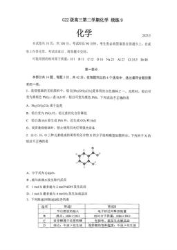 2025北京清华附中高三（下）统练九化学-答案