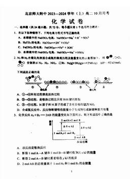 2023北京北师大附中高二10月月化学-试题
