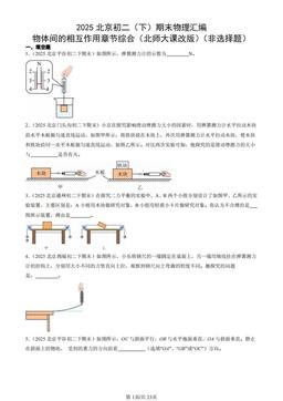 2025北京初二（下）期末物理汇编：物体间的相互作用章节综合（北师大课改版）（非选择题）-答案