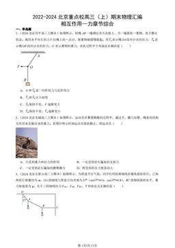 2022-2024北京重点校高三（上）期末物理汇编：相互作用—力章节综合-答案