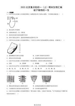 2023北京重点校初一（上）期末生物汇编：被子植物的一生-答案