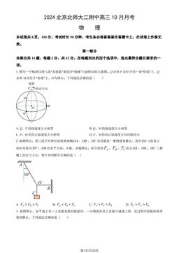 2024北京北师大二附中高三10月月考物理（教师版）-答案